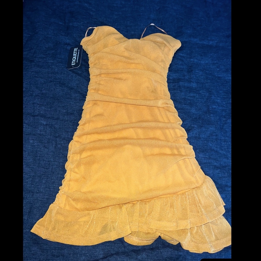 Mustard Yellow Strapless Dress